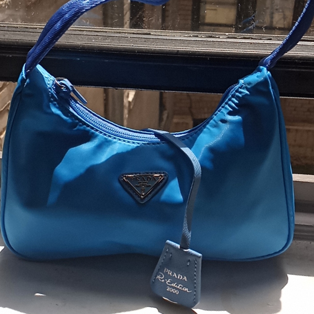 Blue Prada bag